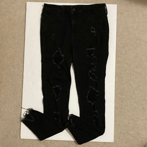 Hollister Distressed black classic stretch jeans W29 L28 High-Rise Super Skinny. - Picture 2 of 15